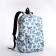 School backpack from textiles, 3 pockets, white/multi -colored color