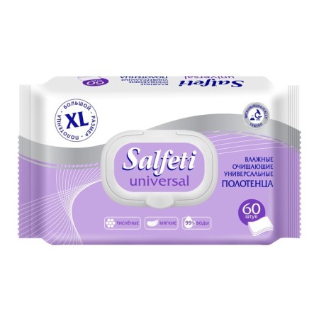 Wet towels Salfeti Universal Cleansing, 60 pcs