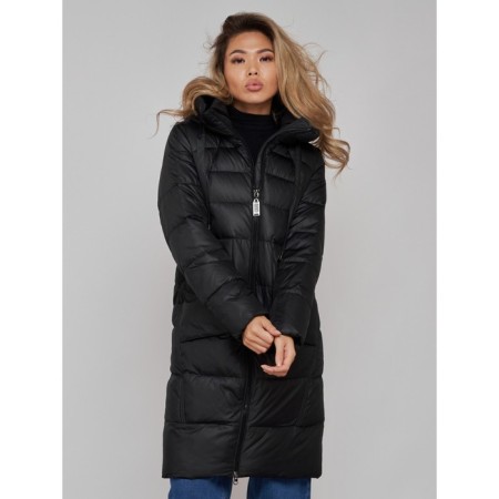 Coat insulated winter female, size 50, black color-7