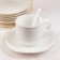 Tea ceramic service on a metal stand "Blanche", 19 items: 6 cups 170 ml, 6 saucers 13.5 cm, 6 tablespoons, white color