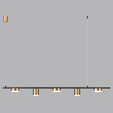 Lumber Lumion lamp. FLINT, 57W, LED, 1260x100 mm, black color, brass