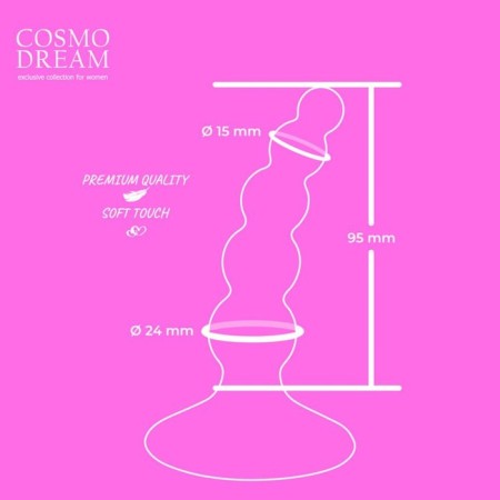 Anal stimulator Cosmodream Christmas tree, without vibration, silicone, 95 x 24 mm, pink-2