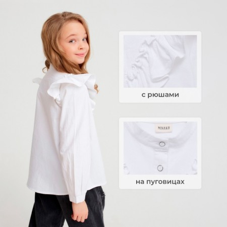 Blouse for the girl minku color white, river 152-11