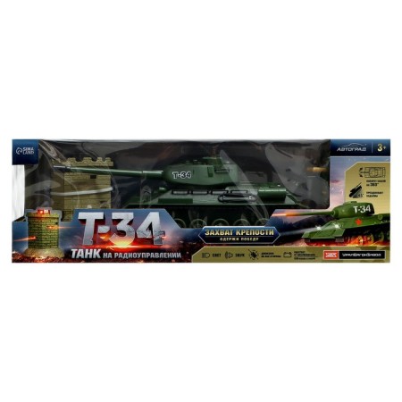 Radio controlled tank "T34", with a battery, with a bunker-13