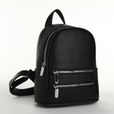 Women's backpack on lightning, black color