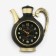 Wall -wall clocks for the kitchen "Teaker", silent, 26.5 x 24 cm, black with gold, aa