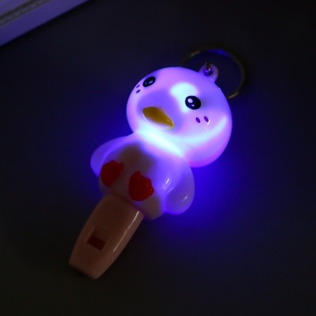 Flashlight light on the ring+whistle "duckling" Mix flashes 8.2x3.6x3.8 cm-3