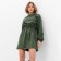 Women's dress Minaku: Casual Collection Khaki Color, Rr. 46