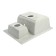 Curler for a kitchen made of Zein 190/Q10, 612x505 mm, rectangular, overflow, light gray color