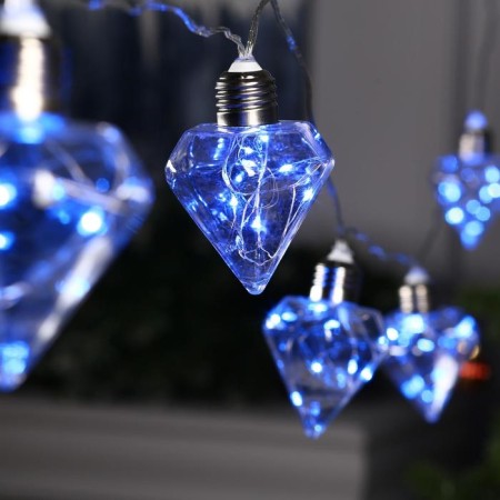 Garland “thread” 3 m with nozzles “Crystal bulbs”, IP20, transparent thread, 80 LED, glow blue, 8 modes, 220 V