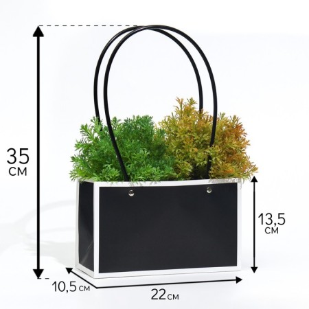 Board for flowers black moisture -resistant, 22x10.5x13.5 cm