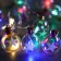 Garland “thread” 1.6 m with nozzles “Balls with a star”, IP20, silver thread, 15 LED, glow of multi, Aah2