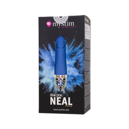 Vibrator Mystim Real Deal Neal, 16.5 cm, silicone, blue color-10