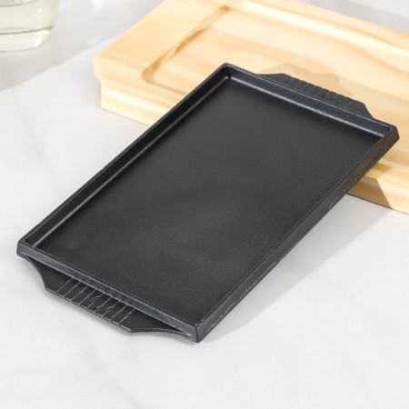Cast iron pan “rectangle”, 25 × 14 cm, on a wooden stand-2