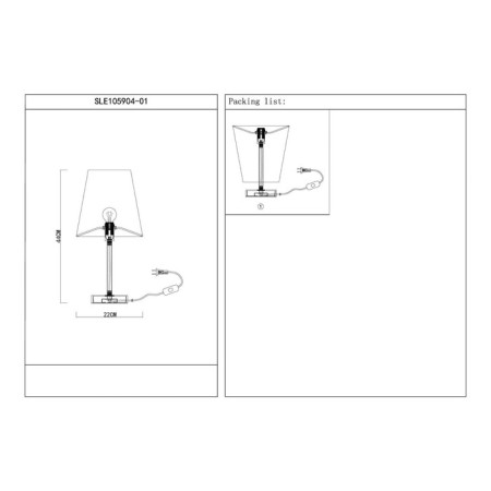 Evoluce bedside lamp. Sle105904-01. Bellino. 1x40 W, E14, 22x22x44 cm, Nickel color-6