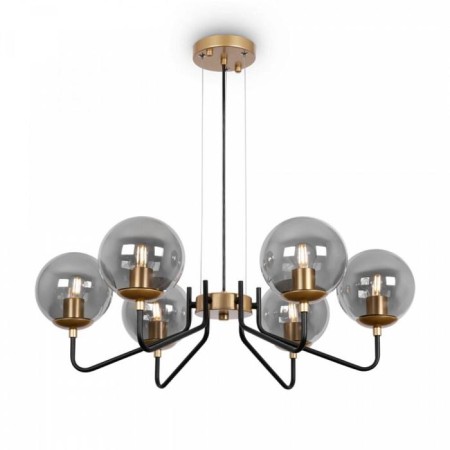 Moricio chandelier, 6x40W E27, black color with gold