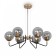Moricio chandelier, 6x40W E27, black color with gold