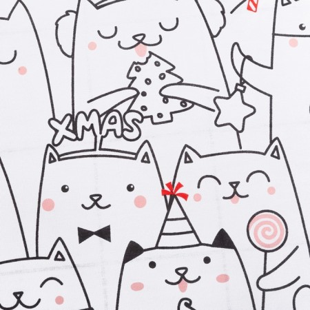 New Year. Bed linen Ethel duet XMAS CAT 143*215 cm - 2 pcs, 240*220 cm, 70*70 cm - 2 pcs-4