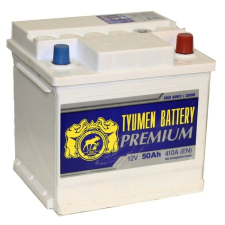 Battery Tyumen 50 Ah, reverse polarity 6st-50lr, Premium