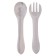 Set of children's cutlery, fork and spoon, white color