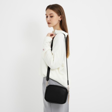 Women's bag of artificial leather "Black", 19x14x6 cm.-8