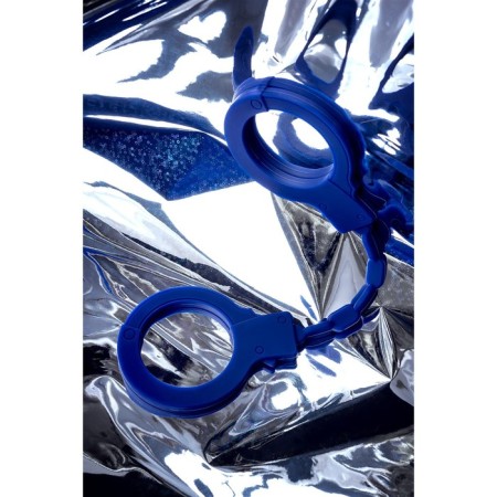 Handcuffs, silicone, blue, 33 cm-8