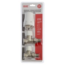 Комплект термостатический Ogint, для радиатора, 3в1, прямой, 1/2", PN10, М30х1.5, 6-28°С