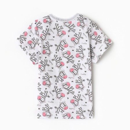 T -shirt nursery, pink color/zebra, height 74-3