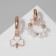 Earrings with the removable element "Transformer" Clover-heart, white-beige color in gold
