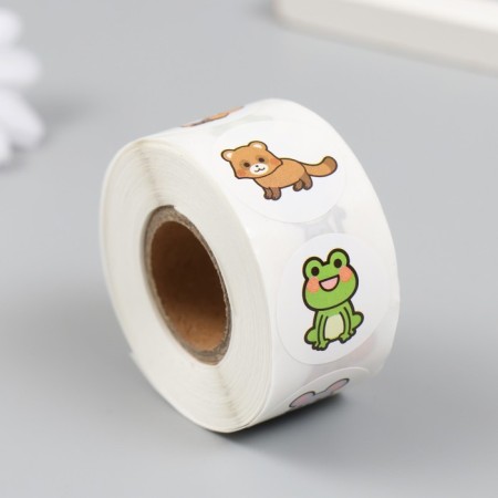 Stick Paper "Forest Beasts" d = 2.5 cm 500 pcs in a roll 3x6.5x6.5 cm-1