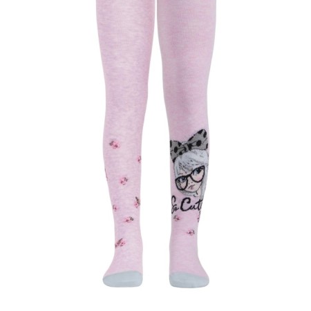 Pantyhose children's cotton CONTE KIDS TIP-Top, height 128-134 cm, light pink color