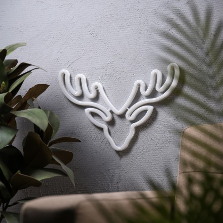 Neon sign "Deer", 35x23.5 cm, AAX3+USB, T/White-1