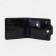 Male purse on a button, for bills, for cards, for coins, black color