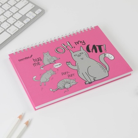 Sketchbook in a solid cover on the crest of Cat A5, 80 l, 100 g/m-1