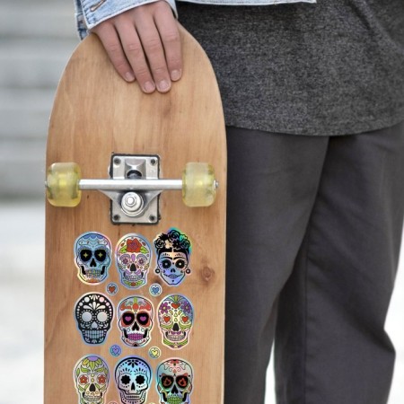 Holographic stickers (stickers) "Skull" 10x15 cm, 5-210-3