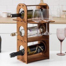 A minibar stand for 3 bottles and 4 glasses, 35 × 23 × 48 cm