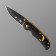 Stinger folding knife with a clip, 70 mm, handle: steel, wood, box cardboard