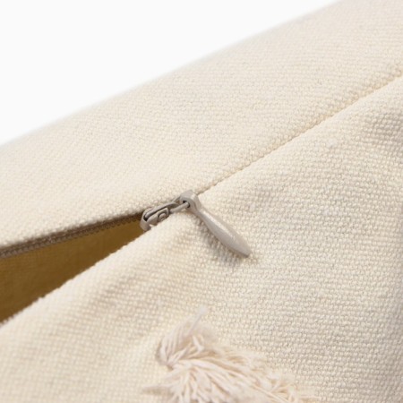 Decorative pillowcase "Ethel" BOHO, 45x45 cm, milk color, 100% cotton-2