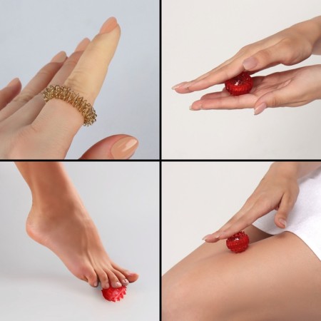 Hands and legs massage, d = 3.5 cm, 2 rings, red color-5