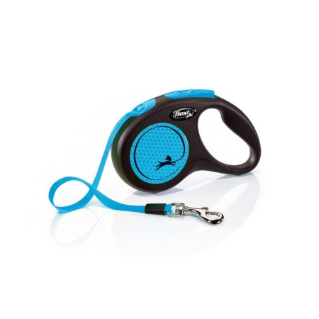 Roulette Flexi Neon New S (up to 15 kg) tape 5 m, blue