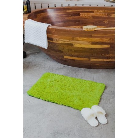 Bathroom rug rectangular “fluffy”, 50 × 80 cm, green color