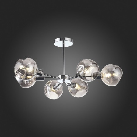 Ceiling EVOLUCE lamp. Sle155102-06. Gentore. 6x60 watts, E14, 65x65x35.5 cm, chromium color-10