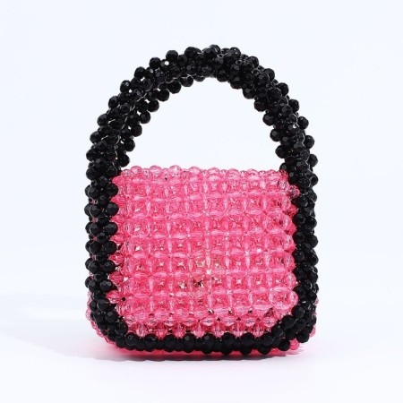 Bag-clate on magnet, long belt, pink color