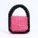 Bag-clate on magnet, long belt, pink color