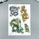 Tattoo on the body color with sparkles "Dragons" 14.8x10.5 cm