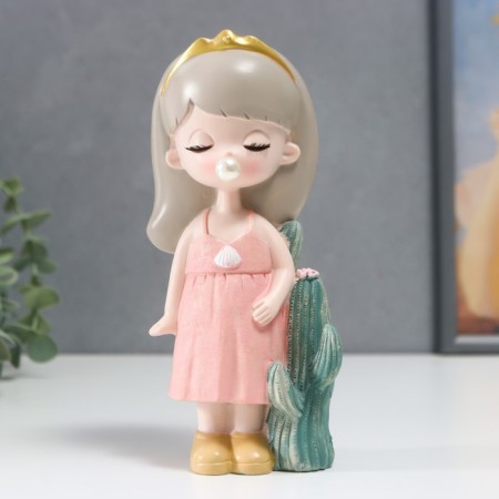 Polystone souvenir "Baby in a sundress/skirt, with cacti" MIX 17x7x10 cm-3