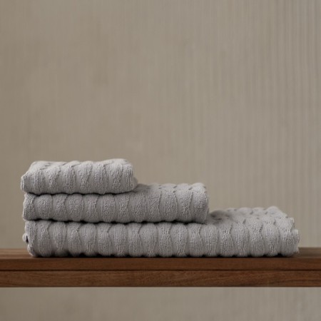 Terry towel Pasionaria "Wave", 450 gr, size 70x140 cm, color gray color-1