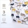 School backpack from textiles with a zipper, 3 pockets, pencil case, white/multi -colored color