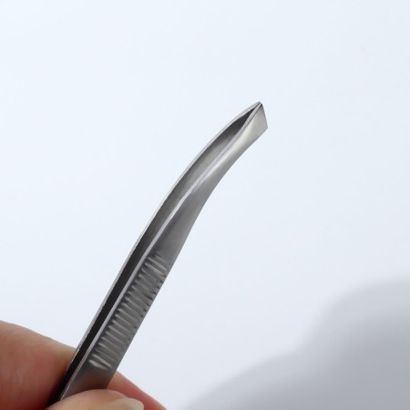 Pinzet bent, wide, 8.3 cm, silver color, RU-0617-4