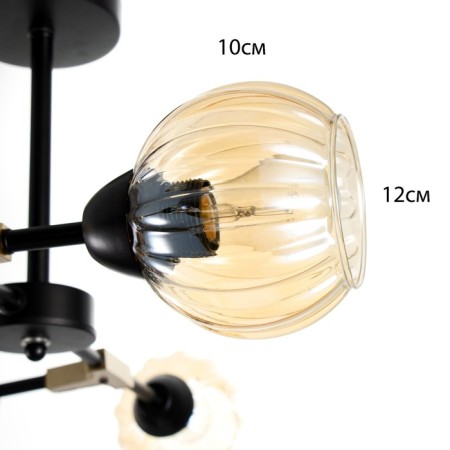 Svetogor chandelier "Form" 4x60W E27 Black 81x49x39cm-5
